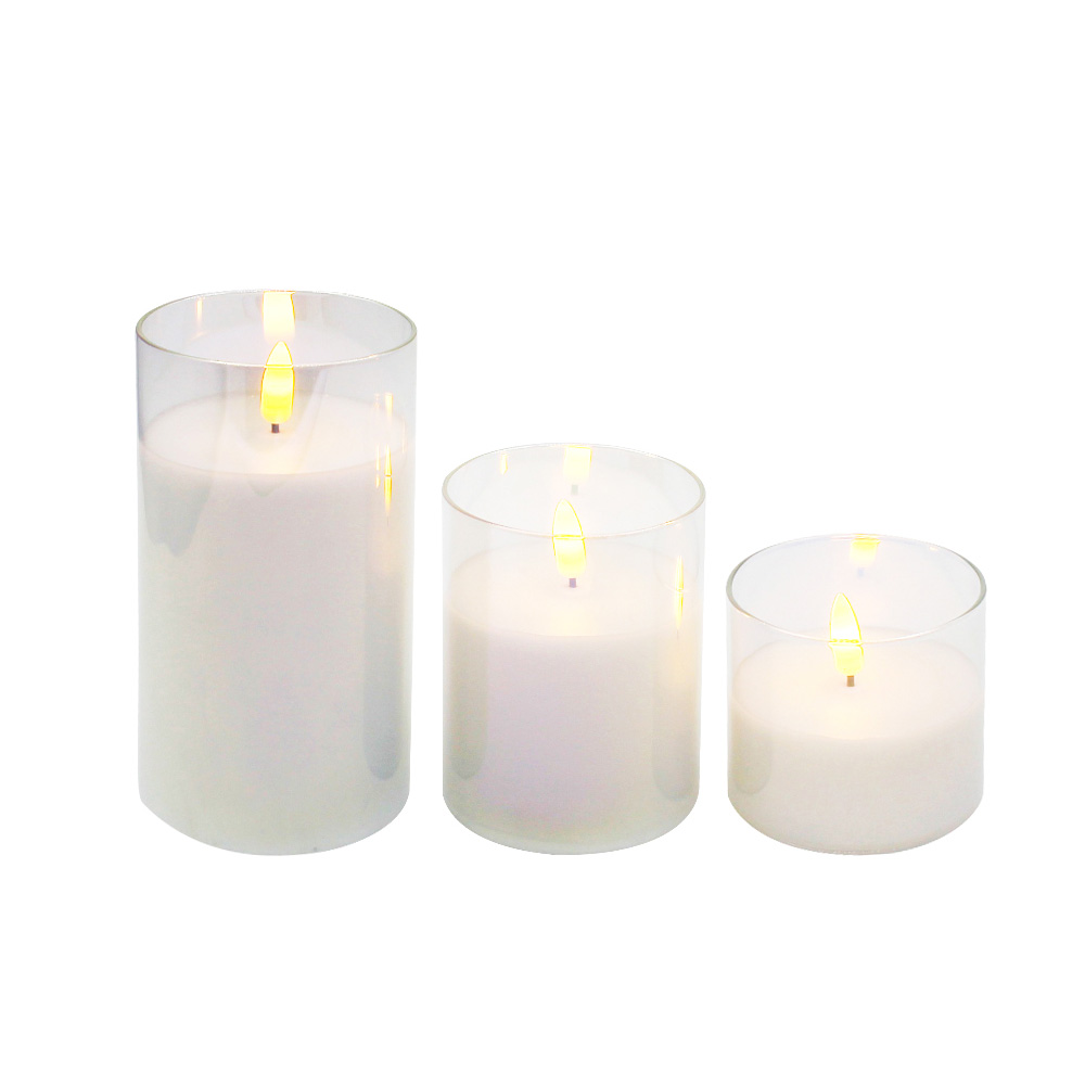 Nến Đèn LED bằng thủy tinh chạy bằng pin